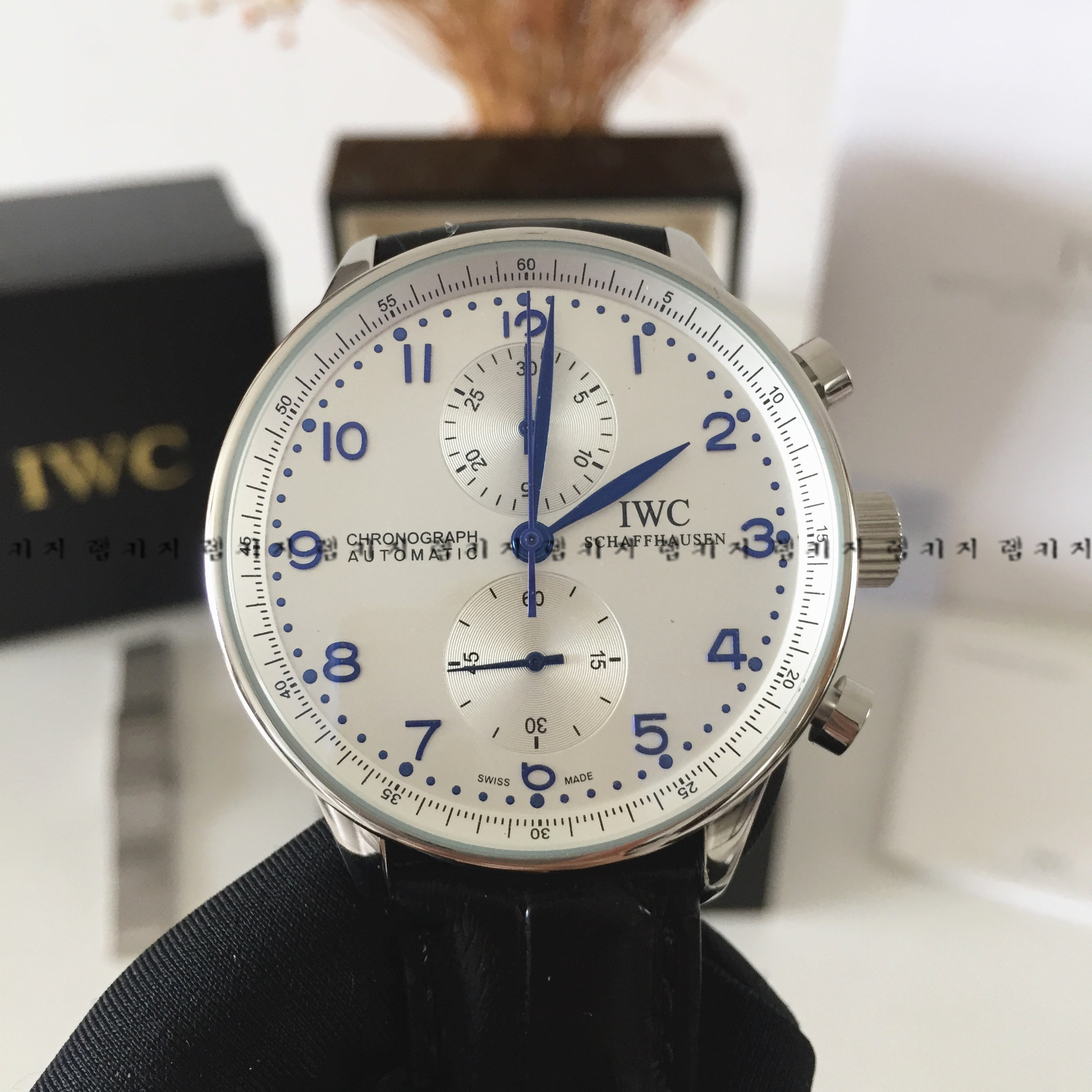 IWC 포르투기즈 화이트 가죽시계 + 메쉬스트랩
